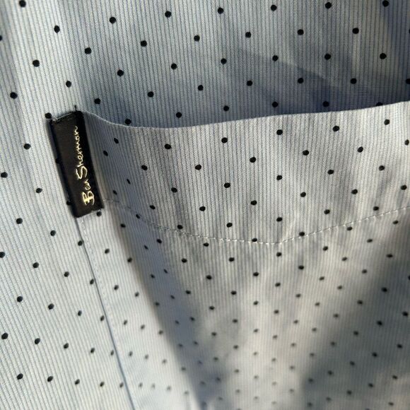 Host Pick Ben Sherman Sky Blue Dotted Button Down Shir XXL - Picture 9 of 13